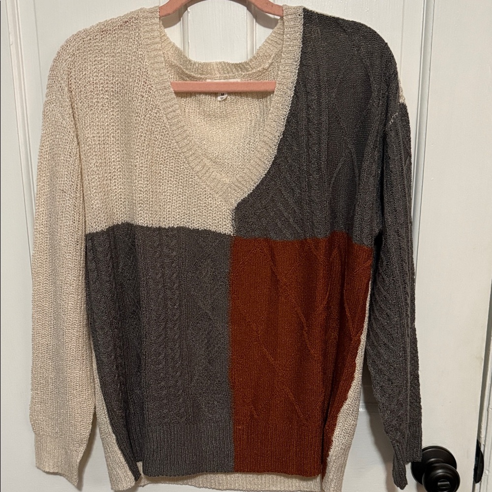 Colorblock V-Neck Sweater - Picture 1 of 3